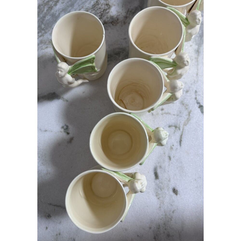 Vtg Vandor Imports 1979 Fairy Nymphs Winged Handle Coffee Cups Mugs Set 7 - Picture 9 of 13